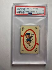 1950 RUSSELL MICKEY MOUSE FIDDLER PIG CANASTA CG-RED 10 PSA 5 EX DISNEYANA picture