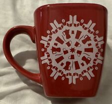 Starbucks 2004 Red Christmas Snowflake Holiday Coffee Tea Cup Mug Heavy Retired picture