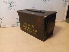 Vintage Military Ammo Box Metal 100 Cal .50 M33 OLD & VERY RARE WW2? Nice Shape picture