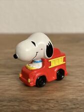 SNOOPY IN FIRETRUCK PEANUTS PVC TOY(PRE-OWNED)  picture