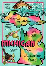 Postcard Greetings from Michigan Map  picture