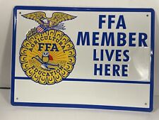 FFA Member Lives Here Future Farmers Of America Embossed Tin Sign Metal picture