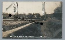 RPPC Railroad Train Station Penndel EDEN PA Bucks County Real Photo Postcard picture