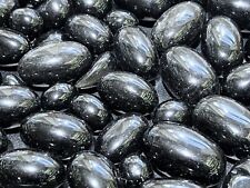 Bulk Wholesale Lot 1 LB Tumbled Black Obsidian Volcanic Glass One Pound Polished picture