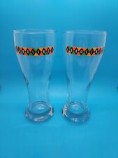 CAROLINE'S GLASSES • NYC Comedy Club Pilsner Beer Tall Lot of 2 Clean 8 Inches picture