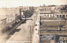Mitchell South Dakota RPPC Main Street Aerial View Restaurant Postcard picture