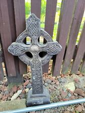 Irish Celtic Cross For Garden Decor Cement Heavy  picture