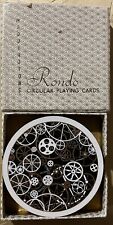 Vintage Waddingtons Rondo Circular Playing Cards Made in England B&W SilvernGold picture