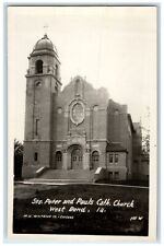 c1905 St. Peter Pauls Cath Church Exterior West Bend Iowa IA RPPC Photo Postcard picture