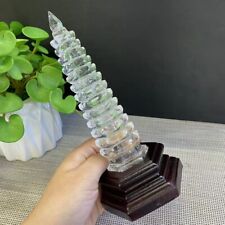 0.88LB Top Natural Clear Quartz Tower Crystals Point Gems Obelisk healing picture