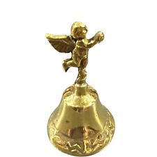 Vintage Peruvian Brass Bell with Angel Figurine - Collectible Desk/Table Decor picture