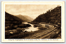 Vintage Postcard Baltimore & Ohio Railroad Youghiogheny River Indian Creek, PA picture