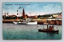 Bremerhaven-Germany, Boats on Water Transportation, Antique Vintage Postcard picture