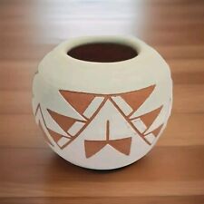 Vintage Signed Len Randall Little Buffalo Sioux Pottery Vase Native American  picture