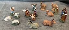 17 Piece Miniature Nativity Set Holy Family Animals 1/2 To 1 .25 Inch picture
