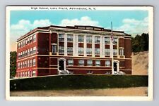 Lake Placid NY-New York, High School, Antique Vintage Souvenir Postcard picture