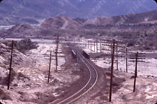 sl50 Original Slide 1970's  Calif ? railroad tracks train in desert 055a picture