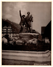 France, Chamonix, Monument Saussure vintage print, photomechanical 29x22.5  picture
