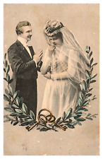 postcard Bride and Groom 1907 Taylor Texas A1488 picture