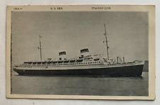 Vintage ca 1930s Ship Postcard Italian Line SS Rex steamer steamship ocean liner picture