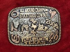 RODEO CHAMPION TROPHY BUCKLE ALL AROUND☆FORT WORTH TEXAS STOCKYARDS☆2006☆RARE☆07 picture