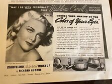 Madeleine Carroll, Richard Hudnut Cosmetics, Make Up, Half Page Vintage Print Ad picture