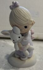 Precious Moments “Jesus Loves Me”Figurine~Religion~Porcelain~Teddy Bear Rabbit picture