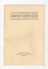 GREAT 1928 EMORY GLEE CLUB Program Atlanta University Personnel Names Info Vtg picture