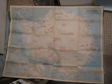 VINTAGE LARGE ANTARCTICA MAP National Geographic September 1957 picture