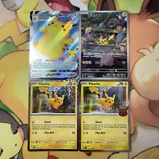 Pokémon TCG Card | Pikachu x4 Card Bundle | AR Rare | Rare Promo Holo Foil picture