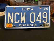 1986 Iowa License Plate with 1989 Sticker Dubuque County NCW 049 picture