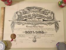 ANTIQUE HIGH SCHOOL DIPLOMA ~ 1913 Berlin Heights, Ohio ~ Awesome Graphics picture