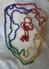 Mardi Gras Beads Set Of 4 Bead Necklaces Red Crab Multicolored Throws Beaded picture