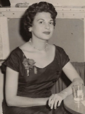 6R Photograph Beautiful Woman Pretty Lady Dress Candid Portrait Corsage 1950's picture