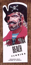 1950s FERNANDINA BEACH FL FLORIDA PIRATE FOLD OUT TRAVEL BROCHURE AND MAP Z3746 picture