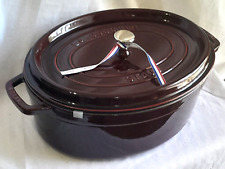 Staub Enameled #37 Cast Iron oval 14 1/2-inch 8 Quart Dutch Oven Cranberry NEW picture