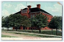 1908 Irving School Building Exterior El Reno Oklahoma OK Posted Trees Postcard picture