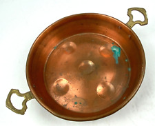 Vintage Copper Brass Handles Egg Poacher Escargot Oyster Pan Large 11