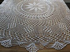Vintage Round Crochet Tablecloth Victorian Shabby Spiderweb picture