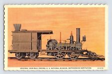 Postcard Washington DC John Bull Train Railroad Smithsonian 1940s Unposted Linen picture
