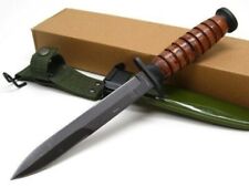  WWII Trench Fighting KA Knife Reproduction w/ Sheath & Belt Bar, Leather Handle picture