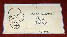 MORT WALKER BEETLE BAILEY ORIGINAL 1976 SIGNED DRAWING ON CARD picture
