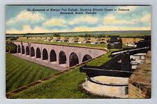 Savannah Beach GA-Georgia, Ramparts of Historic Fort Pulaski, Vintage Postcard picture