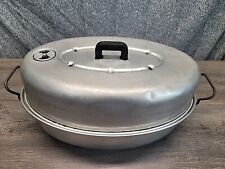 VINTAGE WEAR-EVER ALUMINUM 2 PC ROASTER ROASTING PAN OVAL LID USA 5024 picture
