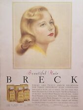 Breck Shampoo Beautiful Hair Springfield MA Dry Oily Vintage Print Ad 1952 picture