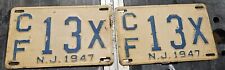 1947 New Jersey license plates Matching Set  Ford Chevy Dodge picture