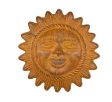 Cheeky Clay Sun-Mexican Folk Art-Handmade-Hand Painted-Garden-13 in-Red picture