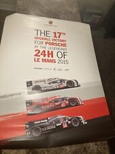PORSCHE POSTER - OFFICIAL 17th OVERALL VICTORY 919  LE MANS SHOWROOM  2015 picture