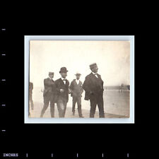 Vintage Photo VICTORIAN ERA MEN ON BOARDWALK BEACH SCENE picture