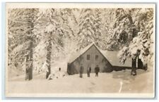 c1907 Forest Cabin Snow Winter 75 Miles South Of Fresno CA RPPC Photo Postcard picture
